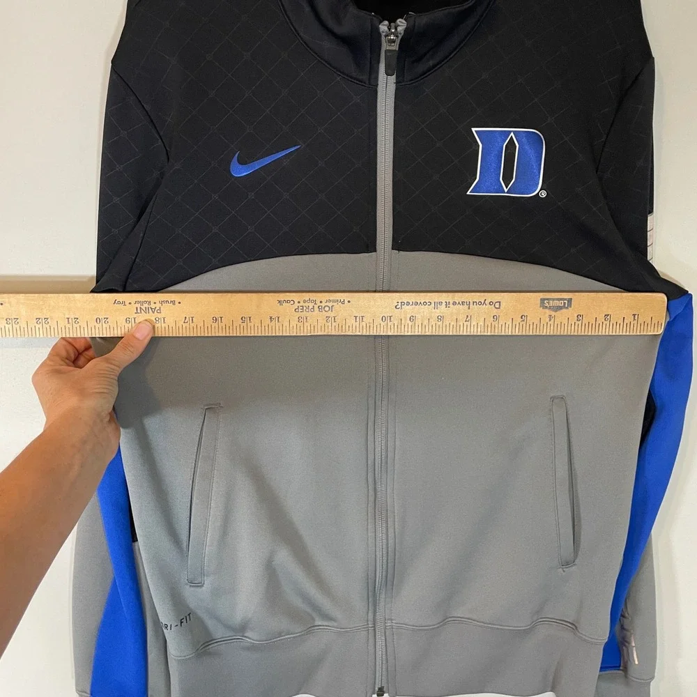 Nike Duke Blue Devils Elite Dri-FIT Track Jacket Mens Medium Black Grey Full Zip
